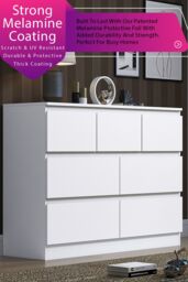 FWStyle 7 Drawer Matt White Merchant Chest Of Drawers - Stora - thumbnail 2