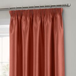Intimates Faux Silk Pencil Pleat Curtains in Copper - Size: 117 cm width x 229 cm drop