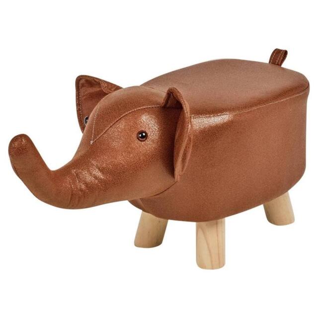 Havendro Brown Elephant Stool Seat Animal Kids Nursery Wooden Legs - image 1