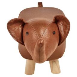 Havendro Brown Elephant Stool Seat Animal Kids Nursery Wooden Legs - thumbnail 3