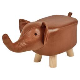 Havendro Brown Elephant Stool Seat Animal Kids Nursery Wooden Legs - thumbnail 1
