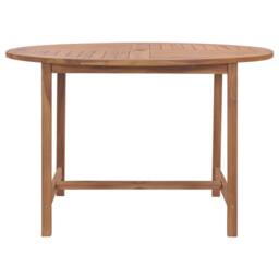Berkfield Home Garden Dining Table Ã˜110x75 cm Solid Wood Teak in Brown - Size: 110x75 cm