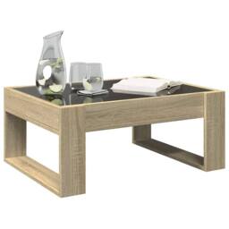 Berkfield Home Decorative Coffee Table with Infinity LED Sonoma Oak 70x53x30 cm in Natural - Size: 70 x 53 x 30 cm - thumbnail 5