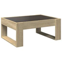 Berkfield Home Decorative Coffee Table with Infinity LED Sonoma Oak 70x53x30 cm in Natural - Size: 70 x 53 x 30 cm - thumbnail 8