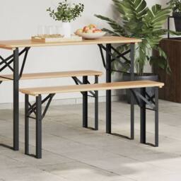 Berkfield Home Beer Bench Legs 2 pcs Foldable Black Powder-coated Steel - thumbnail 4