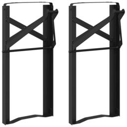 Berkfield Home Beer Bench Legs 2 pcs Foldable Black Powder-coated Steel - thumbnail 2