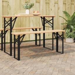 Berkfield Home Beer Bench Legs 2 pcs Foldable Black Powder-coated Steel - thumbnail 1