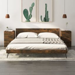 Berkfield Home Bedside Cabinets 2 pcs Smoked Oak 40x36x65 cm in Brown - Size: 40 x 36 x 65 cm - thumbnail 1