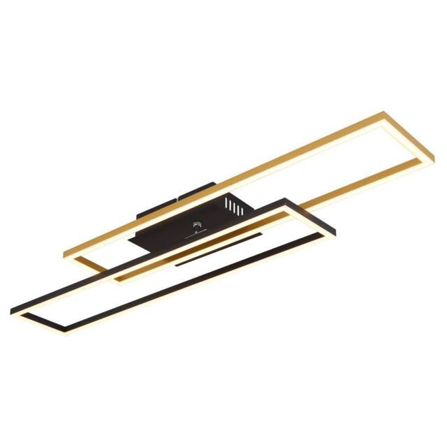 Netlighting Dakari Semi Flush Ceiling Light Matt Black Gold 2x LED 3000K - image 1