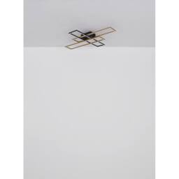 Netlighting Dakari Semi Flush Ceiling Light Matt Black Gold 2x LED 3000K - thumbnail 6