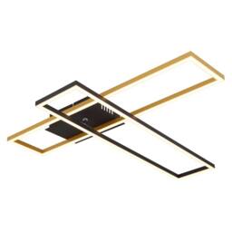 Netlighting Dakari Semi Flush Ceiling Light Matt Black Gold 2x LED 3000K - thumbnail 5