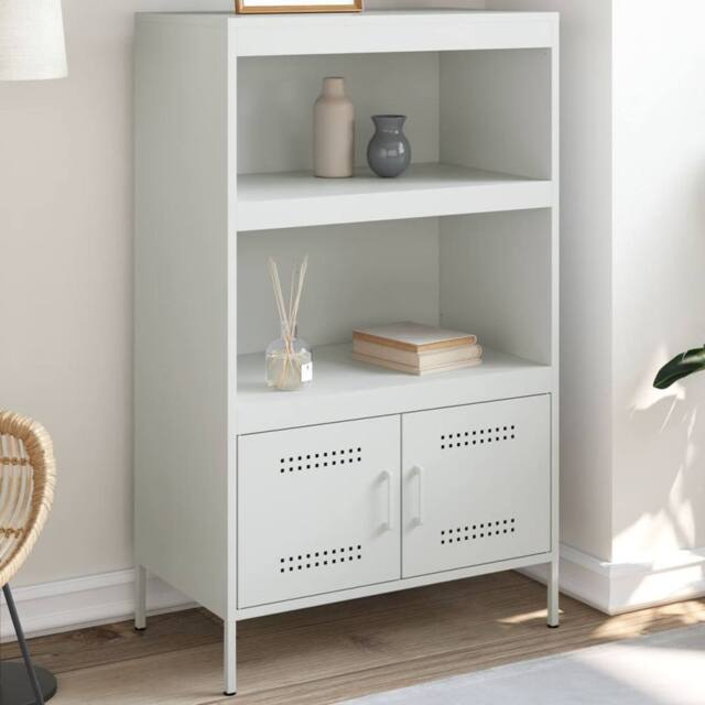 Berkfield Home Highboard White 68x39x113 cm Steel - Size: 68 x 39 x 113 cm - image 1