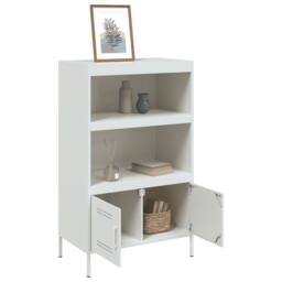 Berkfield Home Highboard White 68x39x113 cm Steel - Size: 68 x 39 x 113 cm - thumbnail 5
