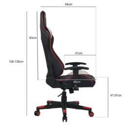 RayGar RG-MAX Gaming Chair High Back, Padding, Adjustable Height & Arms in Red - Size: 1 Pack - thumbnail 6