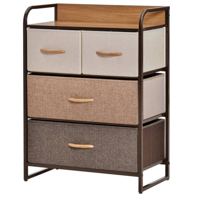FORGEVIO 4-Drawer Dresser Storage Tower with Steel Frame Wood Top - image 1