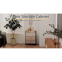 FORGEVIO 4-Drawer Dresser Storage Tower with Steel Frame Wood Top - thumbnail 3