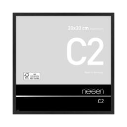 nielsen C2 Aluminium Picture Frame 30x30cm - Float Glass & Push/Turn Clips in Black - Size: 30x30 cm - thumbnail 1