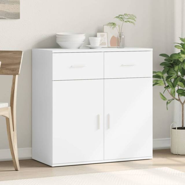 Berkfield Home Sideboard White 79x38x80 cm Engineered Wood - Size: 79 x 38 x 80 cm - image 1