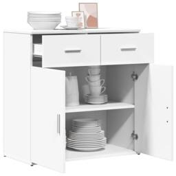 Berkfield Home Sideboard White 79x38x80 cm Engineered Wood - Size: 79 x 38 x 80 cm - thumbnail 4