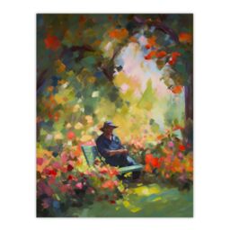 "Artery8 The English Country Garden Summer Relaxation Paining Flowers Trees Extra Large XL Wall Art Poster Print - Size: W24"" x H32""" - thumbnail 1