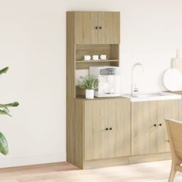 Berkfield Home Kitchen Cabinet Sonoma Oak 60x50x180 cm Engineered Wood in Brown - Size: 60 x 50 x 180 cm - thumbnail 3