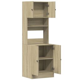 Berkfield Home Kitchen Cabinet Sonoma Oak 60x50x180 cm Engineered Wood in Brown - Size: 60 x 50 x 180 cm - thumbnail 7