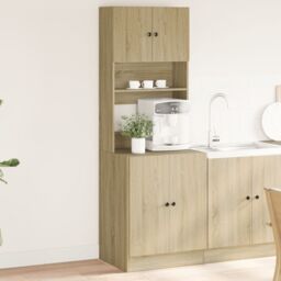 Berkfield Home Kitchen Cabinet Sonoma Oak 60x50x180 cm Engineered Wood in Brown - Size: 60 x 50 x 180 cm