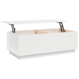Berkfield Home Beautiful Coffee Table White 100x50x35 cm Solid Wood Pine - Size: 100 x 50 x 35 cm - thumbnail 8