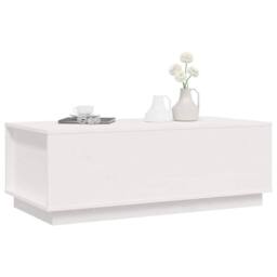 Berkfield Home Beautiful Coffee Table White 100x50x35 cm Solid Wood Pine - Size: 100 x 50 x 35 cm - thumbnail 4