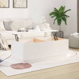 Berkfield Home Beautiful Coffee Table White 100x50x35 cm Solid Wood Pine - Size: 100 x 50 x 35 cm - thumbnail 1