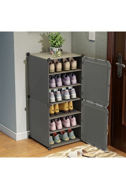 Living and Home 6-Layer Shoes Cabinet Shoe Storage Organizer for Entryway in Dark Grey - image 1