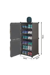 Living and Home 6-Layer Shoes Cabinet Shoe Storage Organizer for Entryway in Dark Grey - thumbnail 4