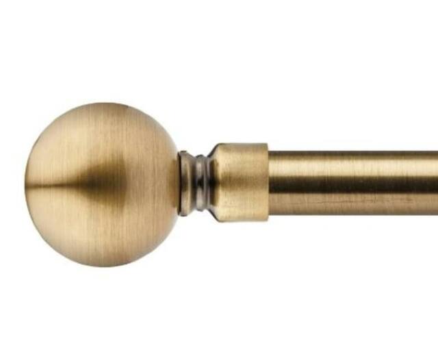 New Edge Blinds 16-19mm Sphere Extendable Eyelet Metal Curtain Pole Set in Bronze - Size: 120 cm - image 1