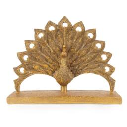 Madison & Mayfair Antique Gold Fan Tail Peacock Ornament - thumbnail 2
