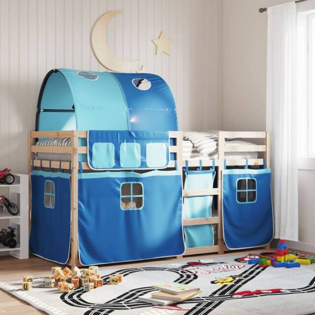 Berkfield Home Bunk Bed without Mattress Blue 90x190 cm Single Solid Wood Pine - image 1