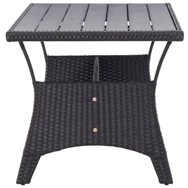 Berkfield Home Garden Table Black 120x70x66 cm Poly Rattan - Size: 120 x 70 x 66 cm - image 1
