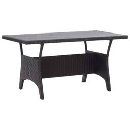 Berkfield Home Garden Table Black 120x70x66 cm Poly Rattan - Size: 120 x 70 x 66 cm - thumbnail 2