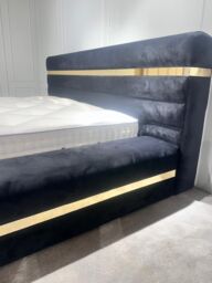 HOB Furniture The Aruba Bed, Luxury French Velvet, Black - Size: Emperor - thumbnail 2