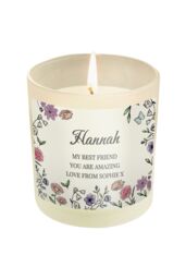 Personalised Memento Company Women's Personalised Wild Flowers Candle Jar in Off-White - thumbnail 1