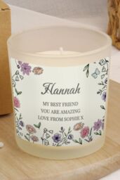 Personalised Memento Company Women's Personalised Wild Flowers Candle Jar in Off-White - thumbnail 4