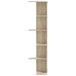 Berkfield Home Wall Corner Shelf Sonoma Oak 36.5x36.5x140 cm Engineered Wood in Light Tan - thumbnail 4