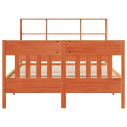 Berkfield Home Bed Frame without Mattress Wax Brown 160x200 cm Solid Wood Pine - thumbnail 4