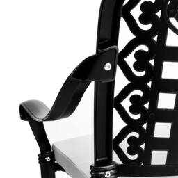 Living and Home 2-Seater Cast Aluminum Outdoor Garden Bistro Table Set in Black - thumbnail 8