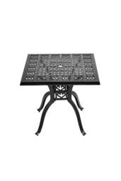 Living and Home 2-Seater Cast Aluminum Outdoor Garden Bistro Table Set in Black - thumbnail 4