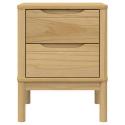 Berkfield Home Beautiful Bedside Cabinet FLORO Wax Brown 45x39x57 cm Solid Wood Pine in Light Brown - Size: 45 x 39 x 57 cm - thumbnail 5