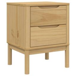 Berkfield Home Beautiful Bedside Cabinet FLORO Wax Brown 45x39x57 cm Solid Wood Pine in Light Brown - Size: 45 x 39 x 57 cm - thumbnail 3