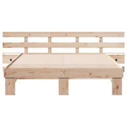 Berkfield Home with Drawer Brown 160 x 200 cm Solid pine wood in Beige - thumbnail 5