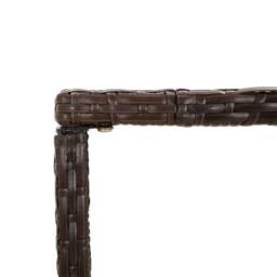 Berkfield Home Bar Table with Glass Top Brown 180x70x110 cm Poly Rattan - Size: 180 x 70 x 110 cm - thumbnail 5