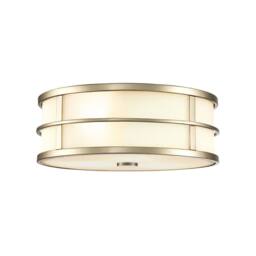 Netlighting Fusion 3 Light Cylindrical Ceiling Light Painted Natural Brass in Yellow