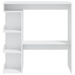 Berkfield Home Bar Table with Storage Rack White 100x50x101.5 cm Engineered Wood - thumbnail 5